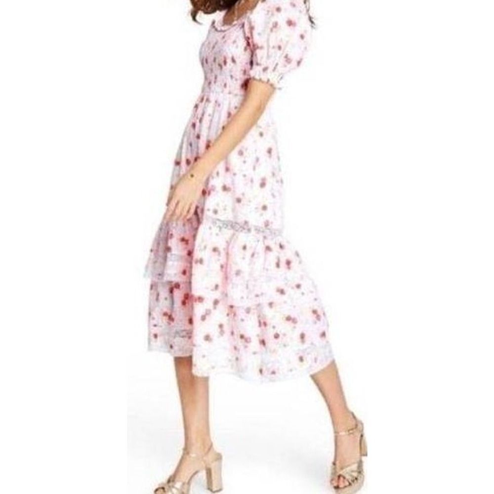 LoveShackFancy x Target Cosette Smocked Pink Floral Dress Sz. M - Picture 3 of 9